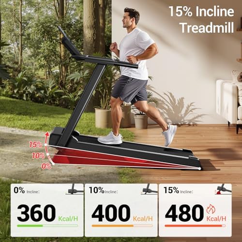 4 in 1 Walking Pad with 15  Incline  Portable Under Desk Treadmill  Foldable Treadmills for Home and Office  2 5 HP Quiet Walking Pad Treadmill with 300 LBS Capacity