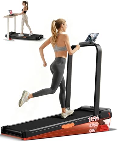 4 in 1 Walking Pad with 15  Incline  Portable Under Desk Treadmill  Foldable Treadmills for Home and Office  2 5 HP Quiet Walking Pad Treadmill with 300 LBS Capacity