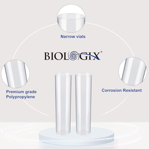 500Pcs Biologix Drosophila Vials with Trays  25 x 95mm Narrow Vials for Drosophila Culture  Disposable Small Vials Plastic for Observation   Polypropylene PP  Lab Vials  Racked Package