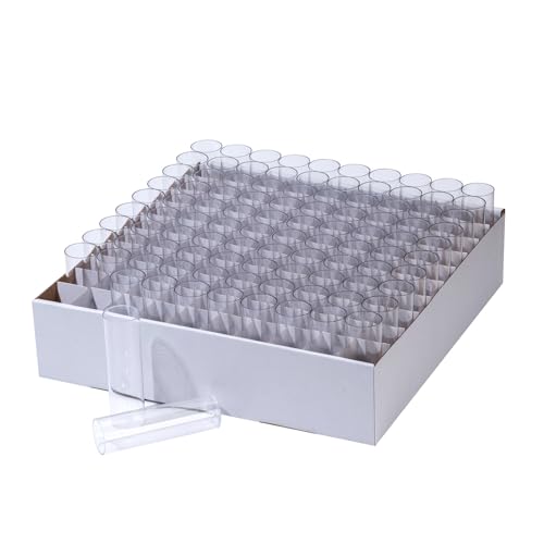 500Pcs Biologix Drosophila Vials with Trays  25 x 95mm Narrow Vials for Drosophila Culture  Disposable Small Vials Plastic for Observation   Polystyrene PS  Lab Vials  Racked Package