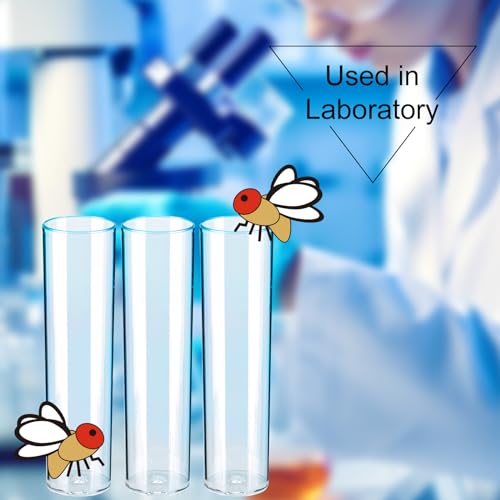 500Pcs Biologix Drosophila Vials with Trays  25 x 95mm Narrow Vials for Drosophila Culture  Disposable Small Vials Plastic for Observation   Polystyrene PS  Lab Vials  Racked Package