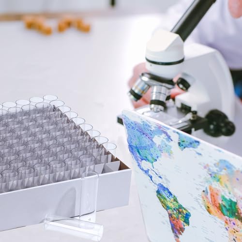500Pcs Biologix Drosophila Vials with Trays  25 x 95mm Narrow Vials for Drosophila Culture  Disposable Small Vials Plastic for Observation   Polystyrene PS  Lab Vials  Racked Package