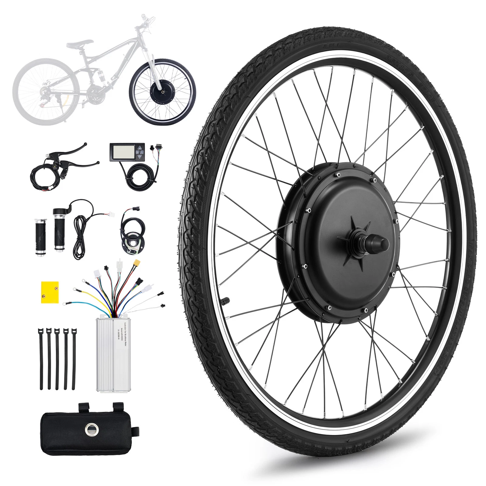 500W/1000W/1500W Electric Bicycle Front/Rear Wheel E Bike Motor Conversion Kit