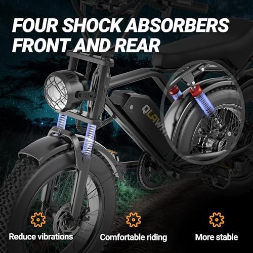500W/750W Fat Tire Electric Dirt Bike for Adults  48V 13 5AH/18AH Removable Battery 16/20 Electric Motorcycle Ebikes with 31MPH Top Speed  40 70 Miles Range  Full Suspension