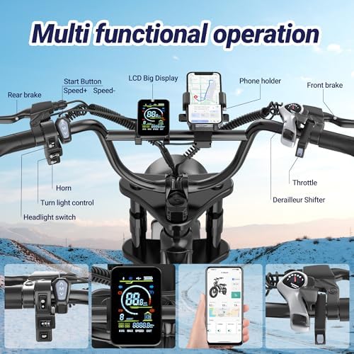 500W/750W Fat Tire Electric Dirt Bike for Adults  48V 13 5AH/18AH Removable Battery 16/20 Electric Motorcycle Ebikes with 31MPH Top Speed  40 70 Miles Range  Full Suspension