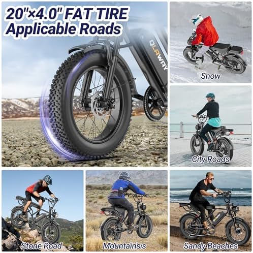 500W/750W Fat Tire Electric Dirt Bike for Adults  48V 13 5AH/18AH Removable Battery 16/20 Electric Motorcycle Ebikes with 31MPH Top Speed  40 70 Miles Range  Full Suspension