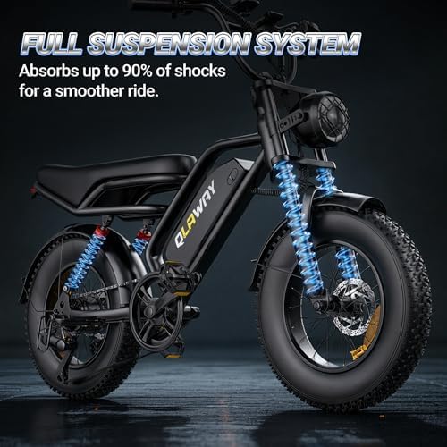 500W/750W Fat Tire Electric Dirt Bike for Adults  48V 13 5AH/18AH Removable Battery 16/20 Electric Motorcycle Ebikes with 31MPH Top Speed  40 70 Miles Range  Full Suspension