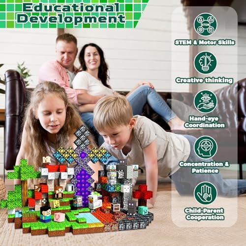 500 PCS 0 8in Magnetic Blocks   Magnet Toys for Kids  Boys and Girls  Magnetic Building Blocks Cubes  Stacking Magnets for Kids  Birthday Gifts for Boys and Girls Age 3  Years Old