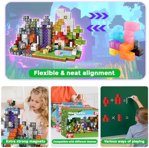 500 PCS 0 8in Magnetic Blocks   Magnet Toys for Kids  Boys and Girls  Magnetic Building Blocks Cubes  Stacking Magnets for Kids  Birthday Gifts for Boys and Girls Age 3  Years Old