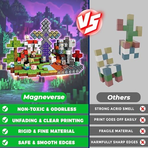 500 PCS 0 8in Magnetic Blocks   Magnet Toys for Kids  Boys and Girls  Magnetic Building Blocks Cubes  Stacking Magnets for Kids  Birthday Gifts for Boys and Girls Age 3  Years Old