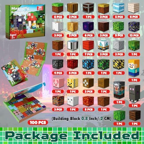 500 PCS 0 8in Magnetic Blocks   Magnet Toys for Kids  Boys and Girls  Magnetic Building Blocks Cubes  Stacking Magnets for Kids  Birthday Gifts for Boys and Girls Age 3  Years Old