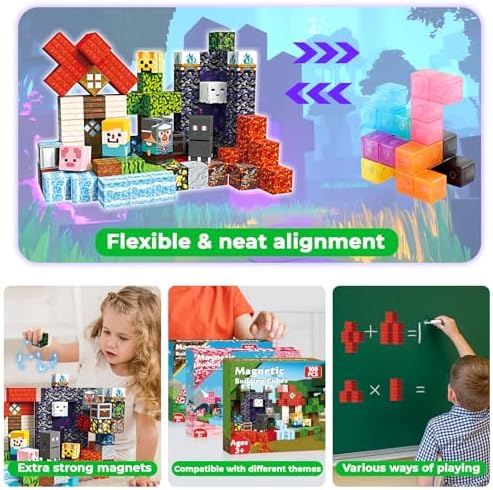 500 PCS 0 8in Magnetic Blocks   Magnet Toys for Kids  Boys and Girls  Magnetic Building Blocks Cubes  Stacking Magnets for Kids  Birthday Gifts for Boys and Girls Age 3  Years Old