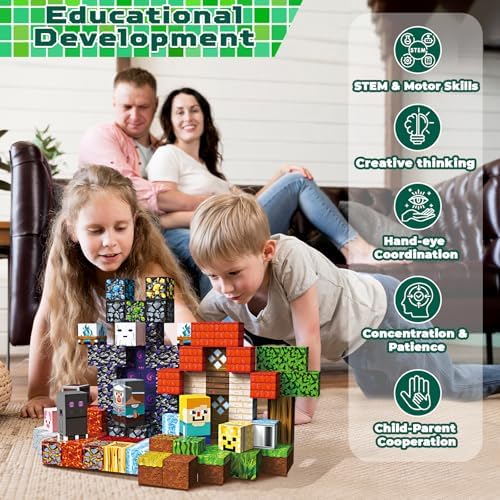 500 PCS 0 8in Magnetic Blocks   Magnet Toys for Kids  Boys and Girls  Magnetic Building Blocks Cubes  Stacking Magnets for Kids  Birthday Gifts for Boys and Girls Age 3  Years Old