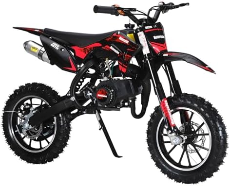 50cc 2 Stroke Pro Level Kids Dirt Bike   330LBS Heavy Duty Gas Motorcycle w/Hydraulic Disc Brakes & Suspension   25MPH Off Road Beast   CPC Motocross Bike with 3X Durable Alloy Frame