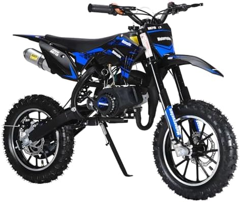 50cc 2 Stroke Pro Level Kids Dirt Bike   330LBS Heavy Duty Gas Motorcycle w/Hydraulic Disc Brakes & Suspension   25MPH Off Road Beast   CPC Motocross Bike with 3X Durable Alloy Frame
