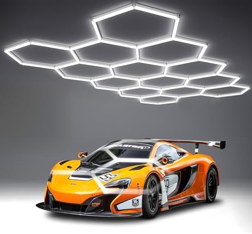 Luces LED Hexagonales de 58 luces, 14 luces hexagonales de panal de abeja, 68800 lúmenes, hexagonales, superbrillantes, para detalles de automóviles, techo, 688 W, luces LED para tienda, para almacén
