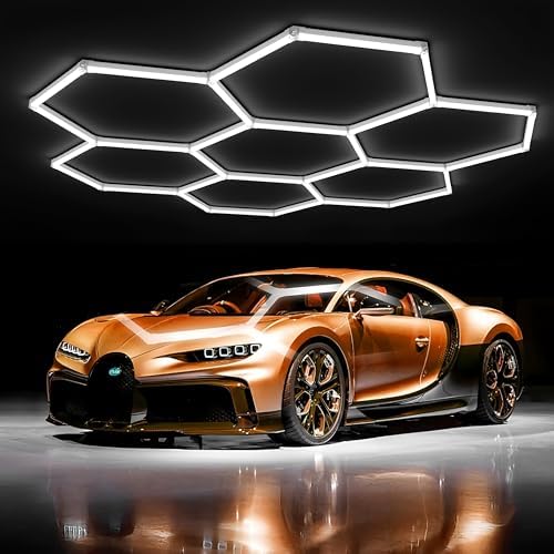 Luces LED Hexagonales de 58 luces, 14 luces hexagonales de panal de abeja, 68800 lúmenes, hexagonales, superbrillantes, para detalles de automóviles, techo, 688 W, luces LED para tienda, para almacén