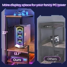 59" L Shaped Gaming Desk with 4 Drawers and LED Lights  Reversible Computer Desk