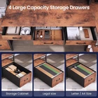 59" L Shaped Gaming Desk with 4 Drawers and LED Lights  Reversible Computer Desk