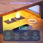 59" L Shaped Gaming Desk with 4 Drawers and LED Lights  Reversible Computer Desk