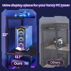 59" L Shaped Gaming Desk with 4 Drawers and LED Lights  Reversible Computer Desk