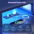 59" L Shaped Gaming Desk with 4 Drawers and LED Lights  Reversible Computer Desk