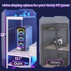 59" L Shaped Gaming Desk with 4 Drawers and LED Lights  Reversible Computer Desk