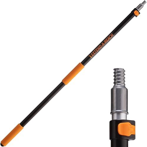 5 24 ft Long Telescoping Extension Pole // Multi Purpose Extendable Pole with Universal Twist on Metal Tip // Lightweight and Sturdy // Best Telescopic Pole for Painting  Dusting and Window Cleaning