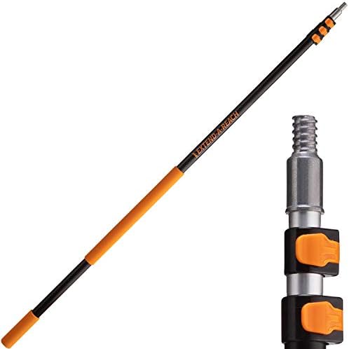 5 24 ft Long Telescoping Extension Pole // Multi Purpose Extendable Pole with Universal Twist on Metal Tip // Lightweight and Sturdy // Best Telescopic Pole for Painting  Dusting and Window Cleaning
