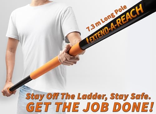 5 24 ft Long Telescoping Extension Pole // Multi Purpose Extendable Pole with Universal Twist on Metal Tip // Lightweight and Sturdy // Best Telescopic Pole for Painting  Dusting and Window Cleaning