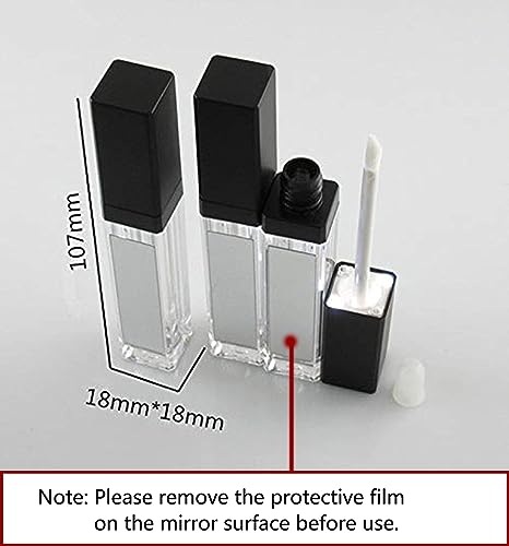 5 Pcs 7 5ml LED Light Lip Glaze Tubes with Mirrors Refillable Lip Gloss Bottles DIY Lip Balm Lipstick Tube Makeup Cosmetic Container for Woman Girl Black 