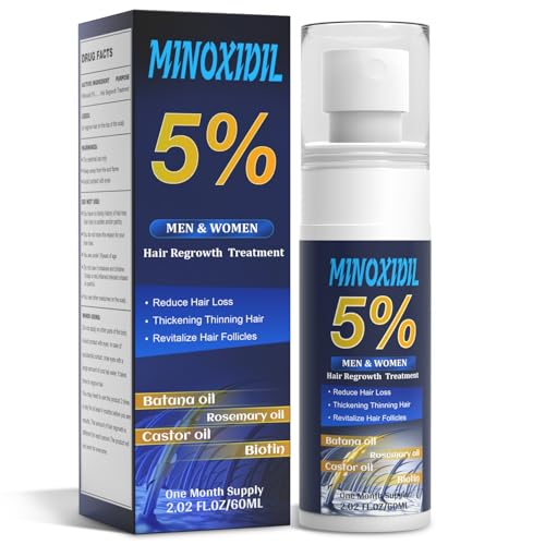 5  Minoxidil for Men and Women  Hair Growth Biotin Serum with Batana and Rosemary for Hair beard Regrowth Treatments  Extra Strength Hair Loss Solution to Regrow Thicker  2 02FL OZ