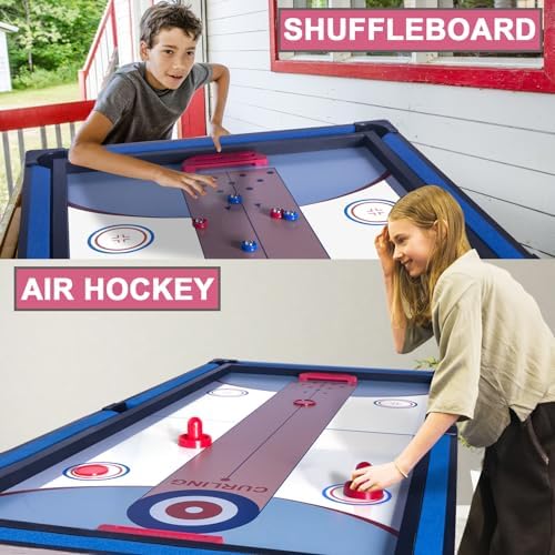 5in1 Multi fuction Games Table Folding Multi Game Combination Table Set with Ping Pong  Pool Billiards  Air Hockey  Bowling  and Shuffleboard for Indoor  Outdoor