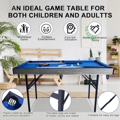 5in1 Multi fuction Games Table Folding Multi Game Combination Table Set with Ping Pong  Pool Billiards  Air Hockey  Bowling  and Shuffleboard for Indoor  Outdoor