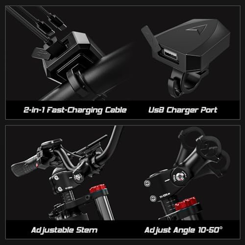 6000W Dual Motor Electric Bike for Adults Max 45MPH Up to 100 Miles Range 60V 20Ah Removable Battery with 24/26 Fat Tire Ebike for Men Women Full Suspension E Bike for All Terrain PU2