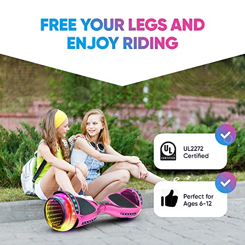 6 5  Self Balancing Scooters for Kids Ages 6 12  Bluetooth Hoover Board with Tunnel Light Style Wheels & Non Slip Footpads  UL2272 Safety Certified