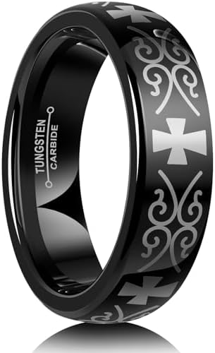 6mm 8mm Silver/14K Gold/Black Tungsten Carbide Mens Fashion Wedding Ring Suitable for Daily Wear Sizes 7 to 13