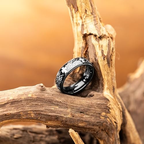 6mm 8mm Silver/14K Gold/Black Tungsten Carbide Mens Fashion Wedding Ring Suitable for Daily Wear Sizes 7 to 13
