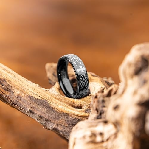 6mm 8mm Silver/14K Gold/Black Tungsten Carbide Mens Fashion Wedding Ring Suitable for Daily Wear Sizes 7 to 13