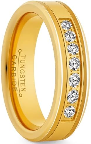 6mm 8mm Silver/14K Gold/Black Tungsten Carbide Mens Fashion Wedding Ring Suitable for Daily Wear Sizes 7 to 13