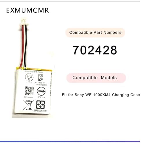 702428 Battery Compatible with Sony Battery for WF 1000XM4 Charging Case P/N  LP702428 3 85v 520mAh