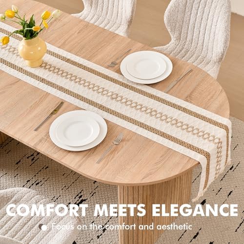 70 8 Oval Table for 4 6 Person  Modern Farmhouse Kitchen Dinner Table for Living Receiption Room  Natural