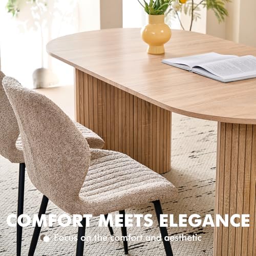 70 8 Oval Table for 4 6 Person  Modern Farmhouse Kitchen Dinner Table for Living Receiption Room  Natural