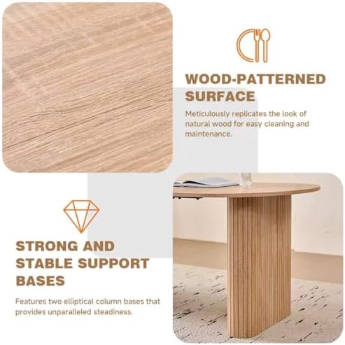 70 8 Oval Table for 4 6 Person  Modern Farmhouse Kitchen Dinner Table for Living Receiption Room  Natural