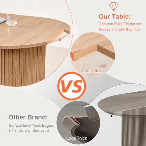 70 8 Oval Table for 4 6 Person  Modern Farmhouse Kitchen Dinner Table for Living Receiption Room  Natural