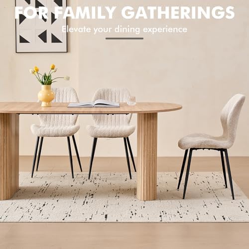 70 8 Oval Table for 4 6 Person  Modern Farmhouse Kitchen Dinner Table for Living Receiption Room  Natural