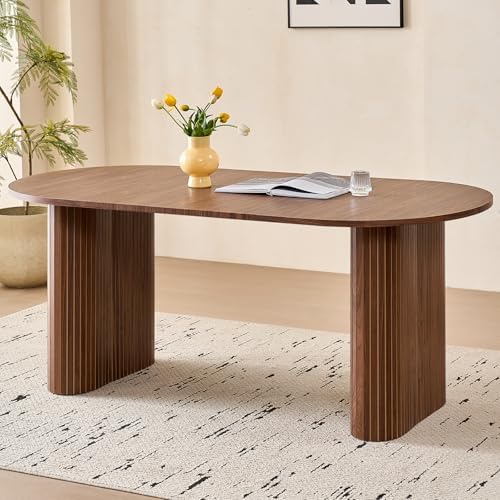 70 8 Oval Table for 4 6 Person  Modern Farmhouse Kitchen Dinner Table for Living Receiption Room  Natural