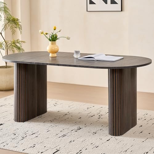 70 8 Oval Table for 4 6 Person  Modern Farmhouse Kitchen Dinner Table for Living Receiption Room  Natural