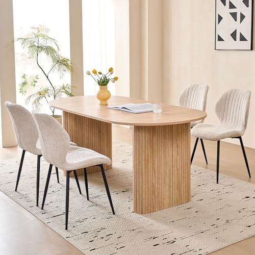 70 8 Oval Table for 4 6 Person  Modern Farmhouse Kitchen Dinner Table for Living Receiption Room  Natural