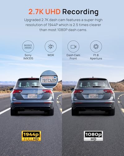 70mai 2 7K Dash Cam Front A500S  1944P Dash Camera for Cars with Sony IMX335  Dashcam Built in WiFi GPS  Optional Rear Dashcam  ADAS  2 IPS LCD Screen  24H Parking Mode  WDR  Super Night Vision